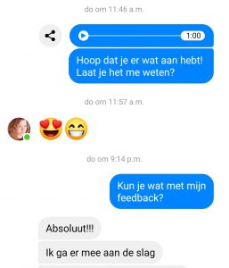 WhatsApp zangles testimonial Mischa